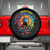 Autism Acceptance Sunflower Puzzle Spare Tire Cover Accept Understand Love ASD