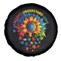 Autism Acceptance Sunflower Puzzle Spare Tire Cover Accept Understand Love ASD