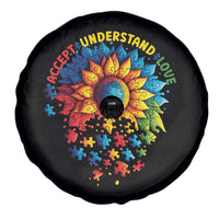 Autism Acceptance Sunflower Puzzle Spare Tire Cover Accept Understand Love ASD