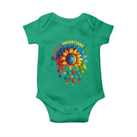 Autism Acceptance Sunflower Puzzle Baby Onesie Accept Understand Love ASD
