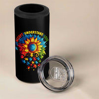 Autism Acceptance Sunflower Puzzle 4 in 1 Can Cooler Tumbler Accept Understand Love ASD