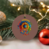 Autism Acceptance Sunflower Puzzle Ceramic Ornament Accept Understand Love ASD