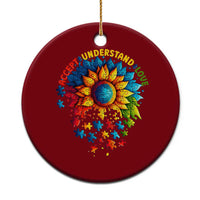 Autism Acceptance Sunflower Puzzle Ceramic Ornament Accept Understand Love ASD