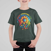 Autism Acceptance Sunflower Puzzle T Shirt For Kid Accept Understand Love ASD