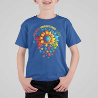 Autism Acceptance Sunflower Puzzle T Shirt For Kid Accept Understand Love ASD