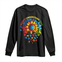 Autism Acceptance Sunflower Puzzle Long Sleeve Shirt Accept Understand Love ASD