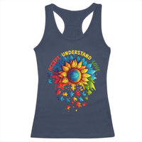 Autism Acceptance Sunflower Puzzle Racerback Tank Top Accept Understand Love ASD