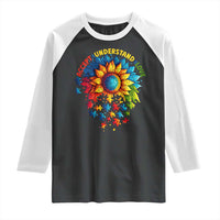 Autism Acceptance Sunflower Puzzle Raglan Shirt Accept Understand Love ASD