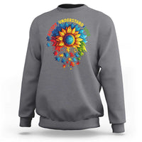 Autism Acceptance Sunflower Puzzle Sweatshirt Accept Understand Love ASD