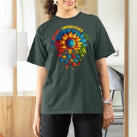 Autism Acceptance Sunflower Puzzle T Shirt For Women Accept Understand Love ASD