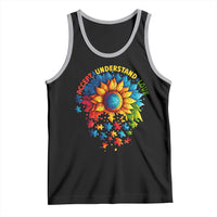 Autism Acceptance Sunflower Puzzle Tank Top Accept Understand Love ASD