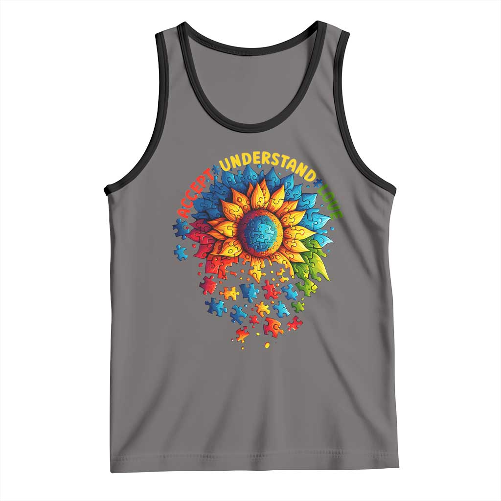 Autism Acceptance Sunflower Puzzle Tank Top Accept Understand Love ASD
