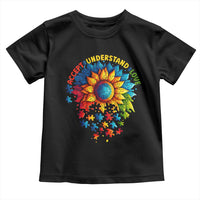 Autism Acceptance Sunflower Puzzle Toddler T Shirt Accept Understand Love ASD