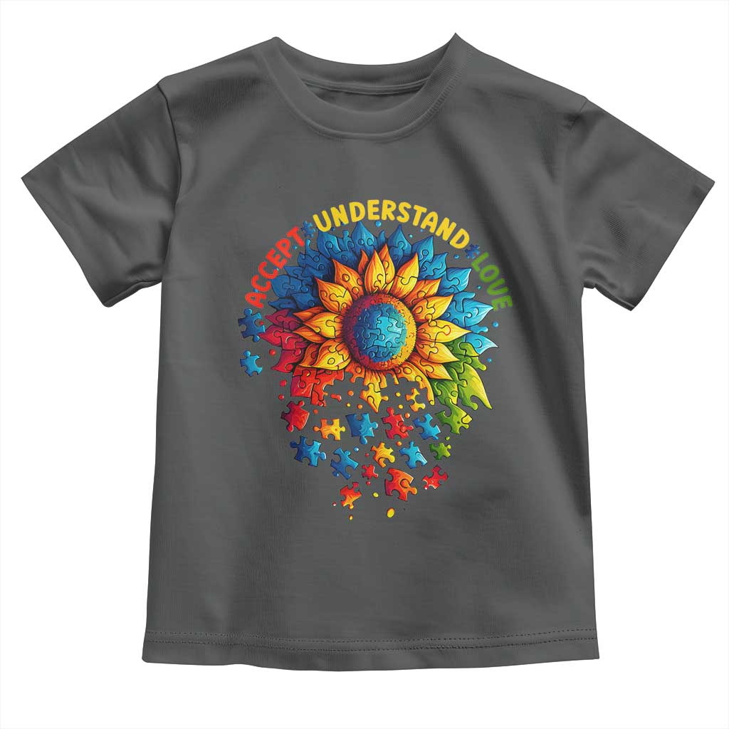 Autism Acceptance Sunflower Puzzle Toddler T Shirt Accept Understand Love ASD