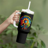 Autism Acceptance Sunflower Puzzle Tumbler With Handle Accept Understand Love ASD