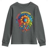 Autism Acceptance Sunflower Puzzle Youth Sweatshirt Accept Understand Love ASD