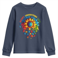 Autism Acceptance Sunflower Puzzle Youth Sweatshirt Accept Understand Love ASD
