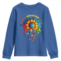 Autism Acceptance Sunflower Puzzle Youth Sweatshirt Accept Understand Love ASD