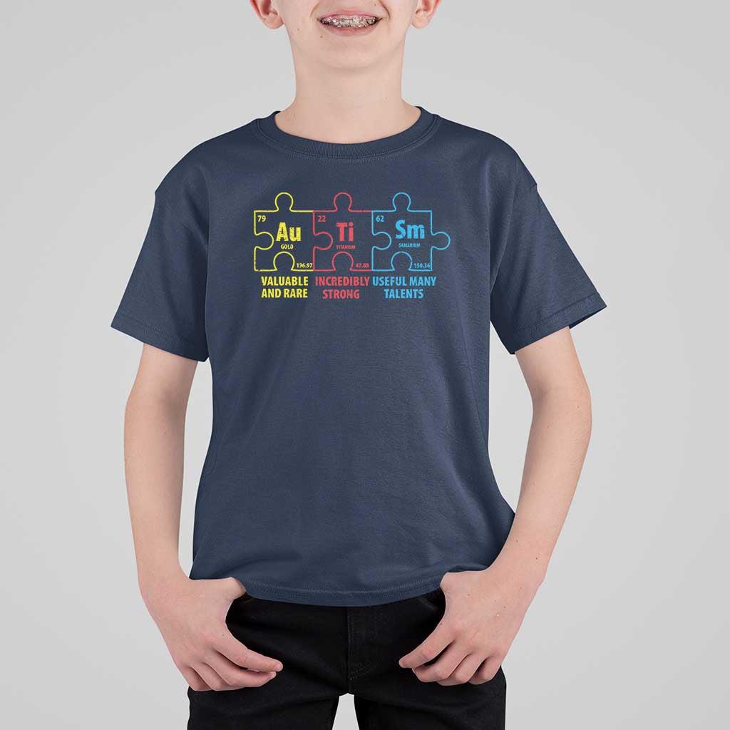 Autism Awareness T Shirt For Kid Elements Periodic Table ASD