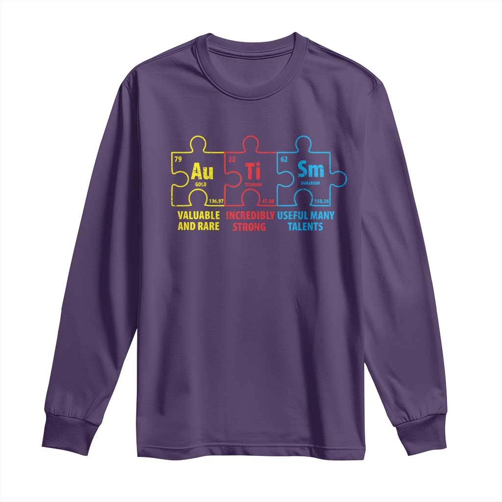 Autism Awareness Long Sleeve Shirt Elements Periodic Table ASD