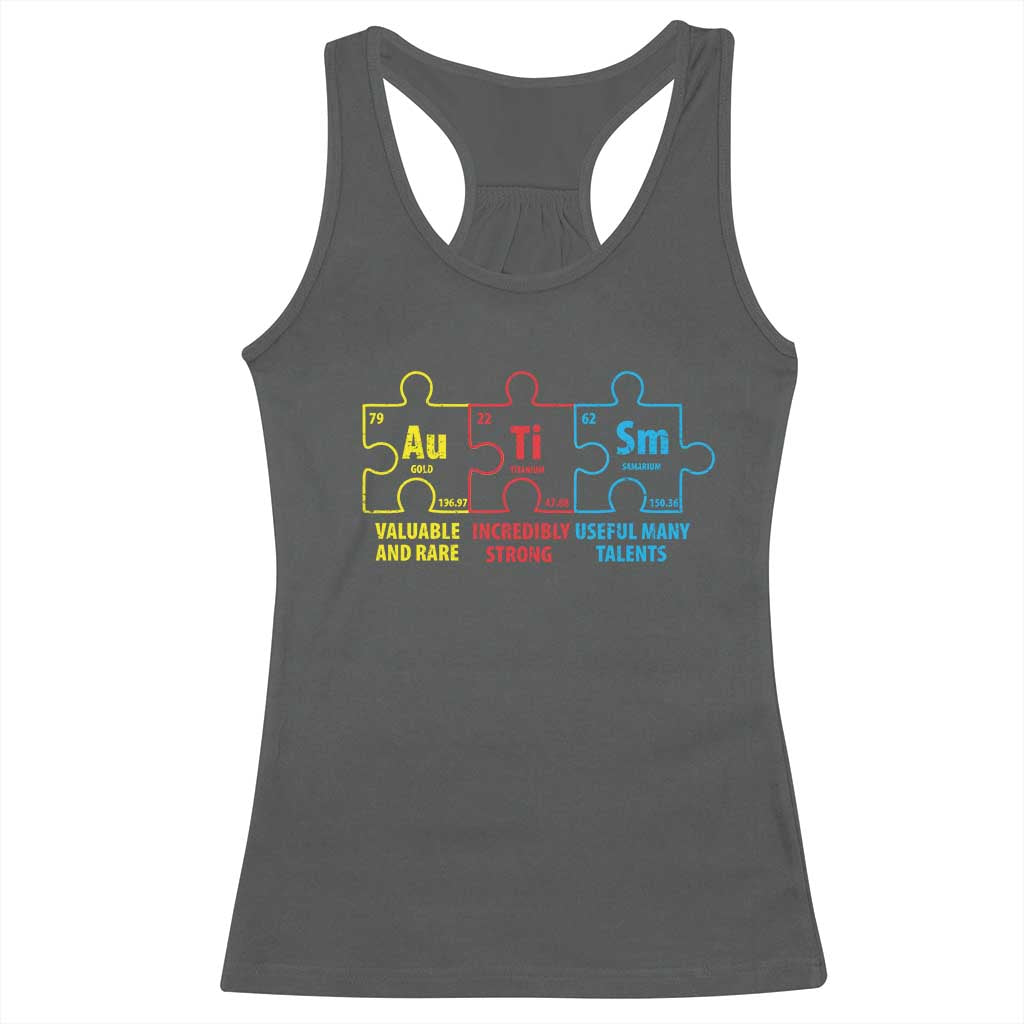 Autism Awareness Racerback Tank Top Elements Periodic Table ASD