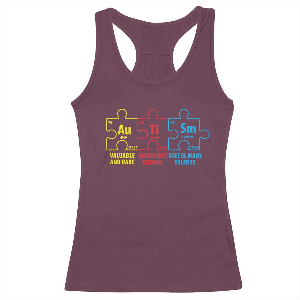 Autism Awareness Racerback Tank Top Elements Periodic Table ASD