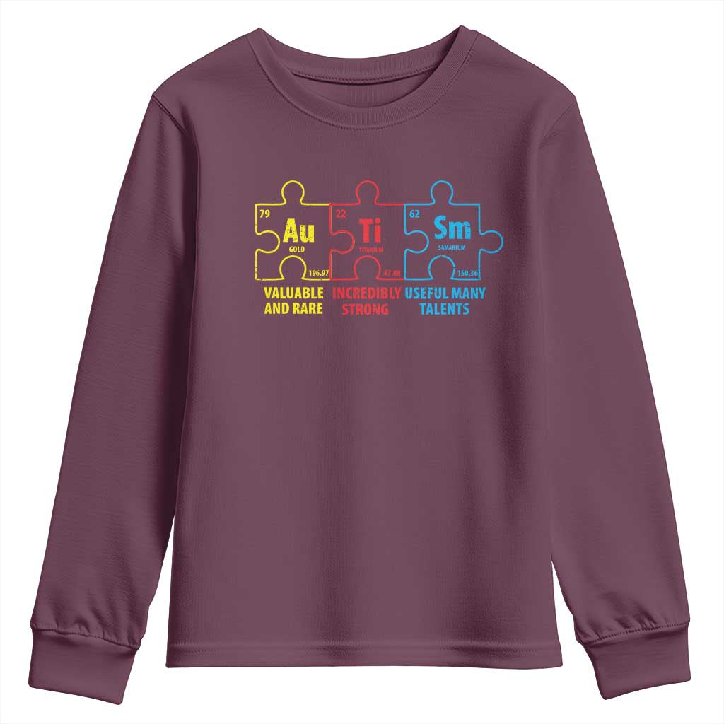 Autism Awareness Youth Sweatshirt Elements Periodic Table ASD