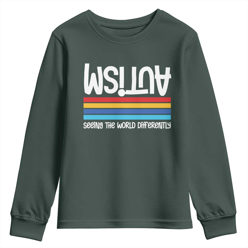 Autism Awareness Youth Sweatshirt Seeing the World Differently ASD Month Support