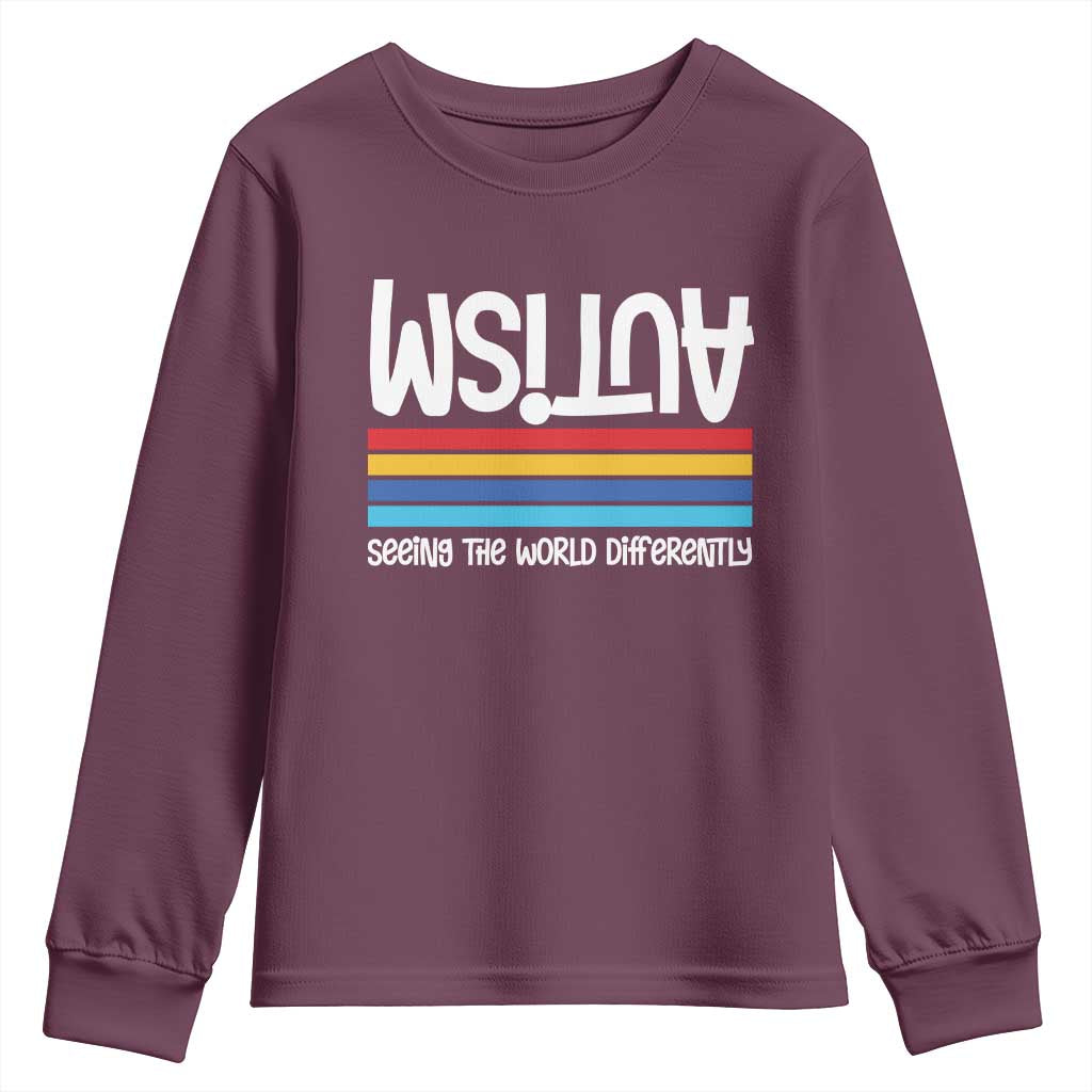 Autism Awareness Youth Sweatshirt Seeing the World Differently ASD Month Support