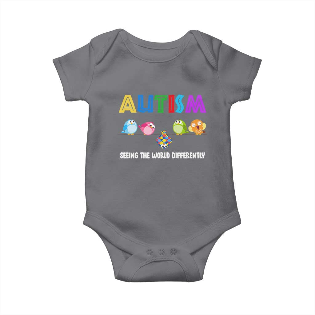 Autism Awareness Baby Onesie Seeing the World Differently ASD Cute Puzzle Pieces Owl