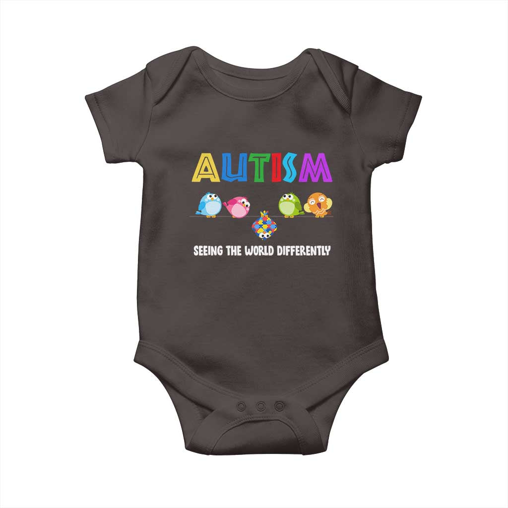 Autism Awareness Baby Onesie Seeing the World Differently ASD Cute Puzzle Pieces Owl