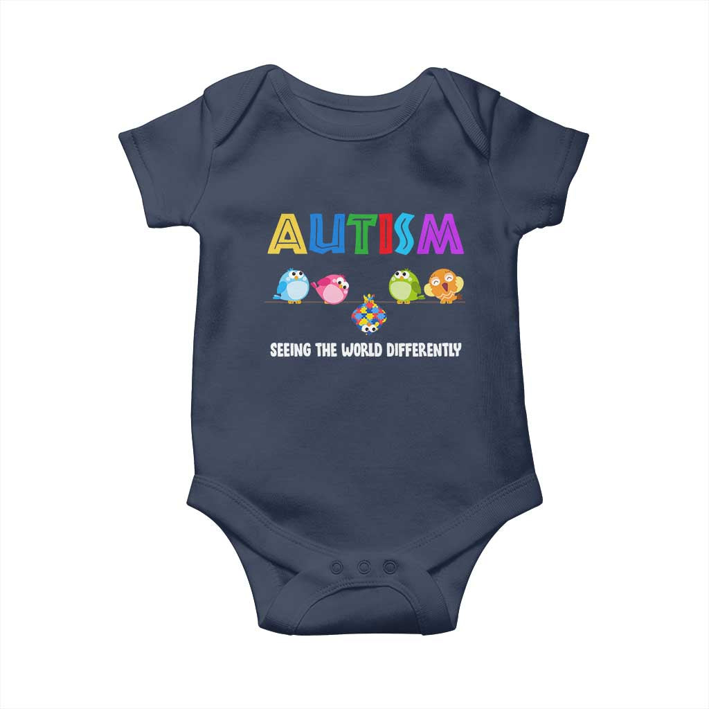 Autism Awareness Baby Onesie Seeing the World Differently ASD Cute Puzzle Pieces Owl