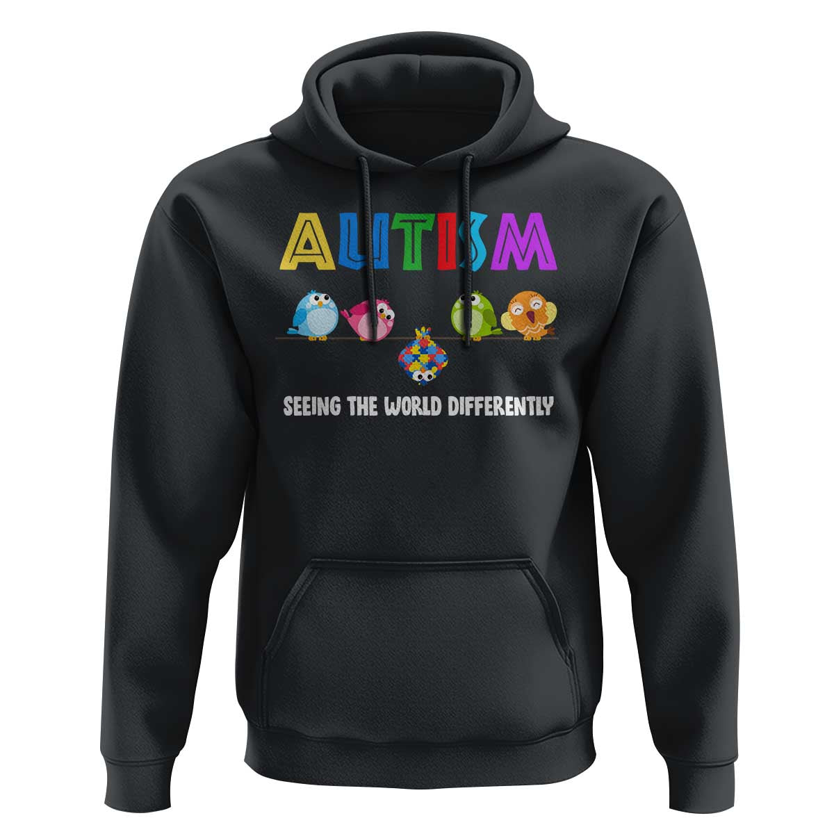 Autism Awareness Hoodie Seeing the World Differently ASD Cute Puzzle Pieces Owl