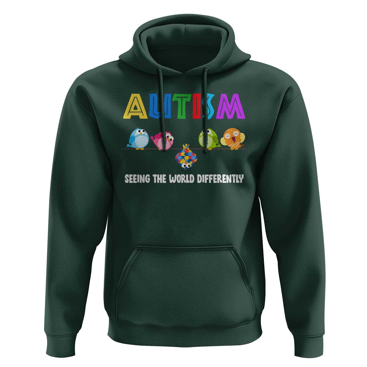 Autism Awareness Hoodie Seeing the World Differently ASD Cute Puzzle Pieces Owl