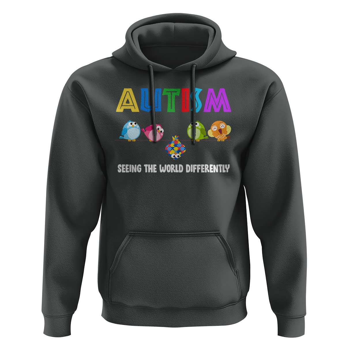 Autism Awareness Hoodie Seeing the World Differently ASD Cute Puzzle Pieces Owl