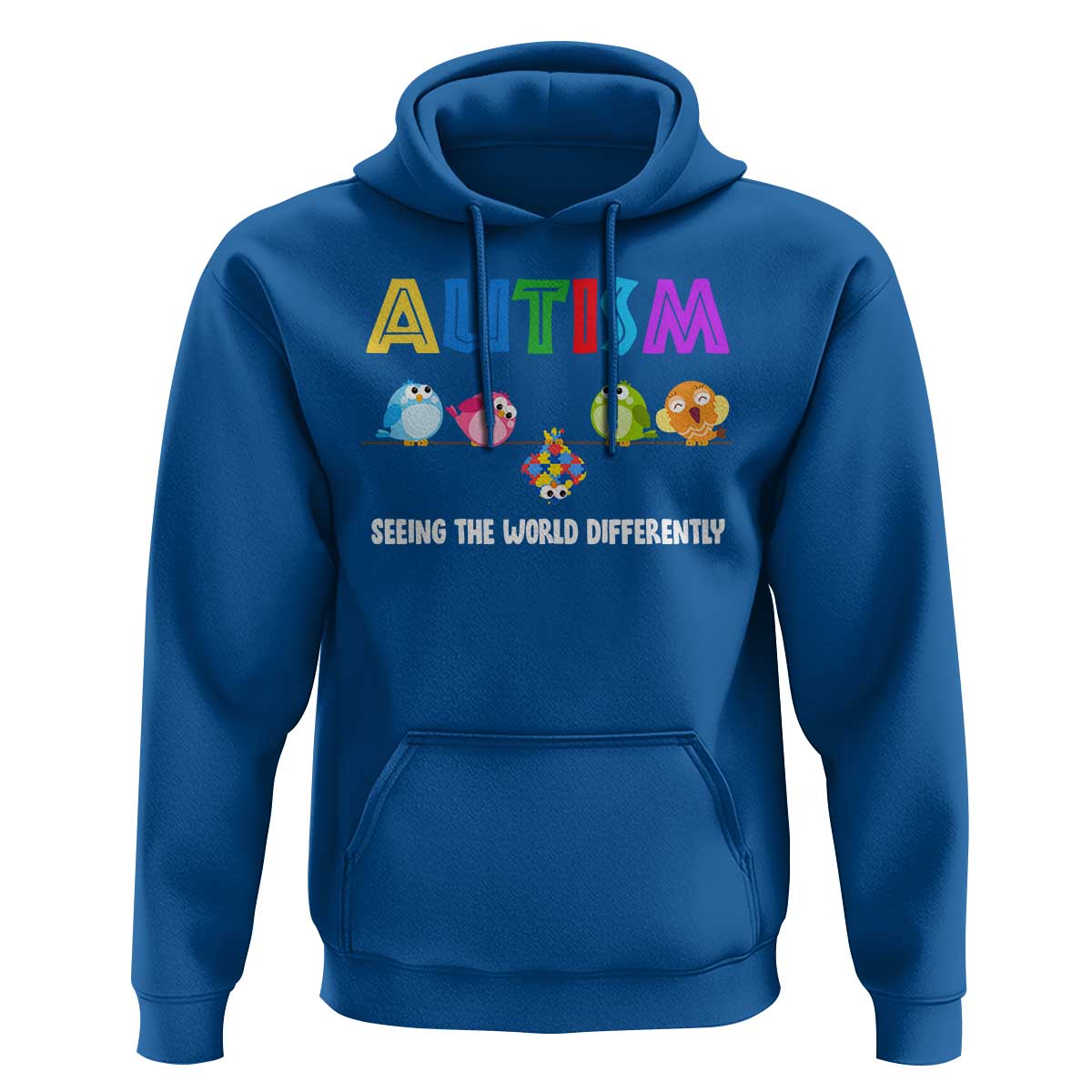 Autism Awareness Hoodie Seeing the World Differently ASD Cute Puzzle Pieces Owl