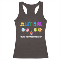Autism Awareness Racerback Tank Top Seeing the World Differently ASD Cute Puzzle Pieces Owl
