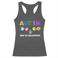 Autism Awareness Racerback Tank Top Seeing the World Differently ASD Cute Puzzle Pieces Owl