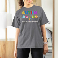 Autism Awareness T Shirt For Women Seeing the World Differently ASD Cute Puzzle Pieces Owl