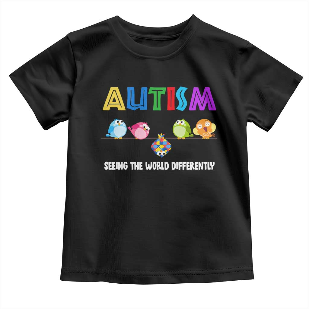 Autism Awareness Toddler T Shirt Seeing the World Differently ASD Cute Puzzle Pieces Owl