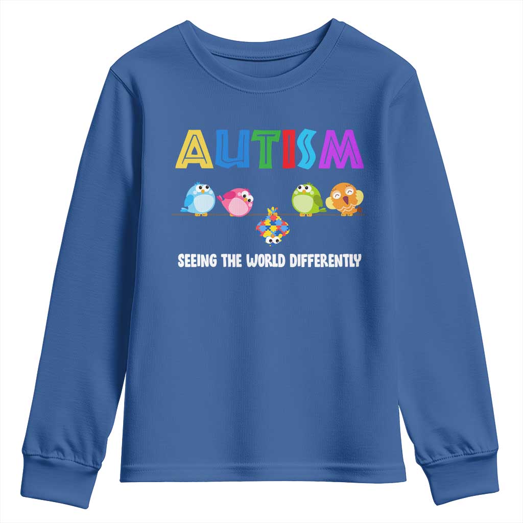 Autism Awareness Youth Sweatshirt Seeing the World Differently ASD Cute Puzzle Pieces Owl