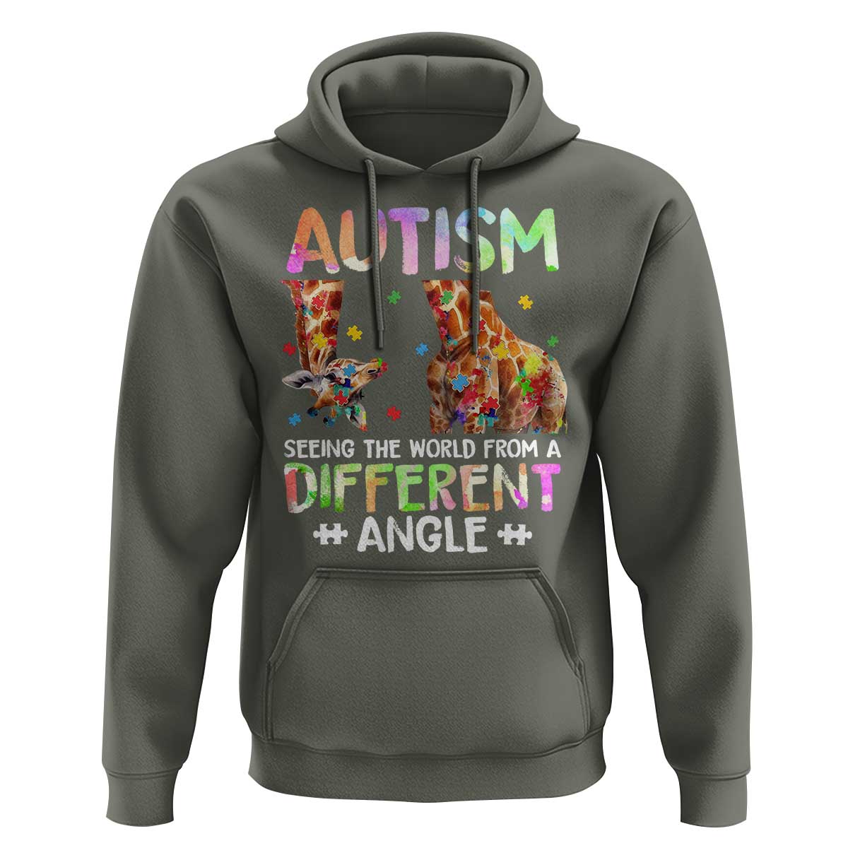 Autism Awareness Giraffe Hoodie Seeing The World Differently ASD