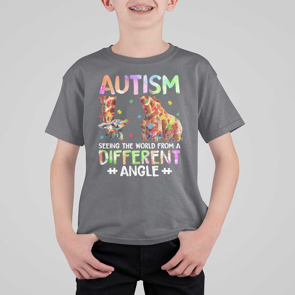 Autism Awareness Giraffe T Shirt For Kid Seeing The World Differently ASD