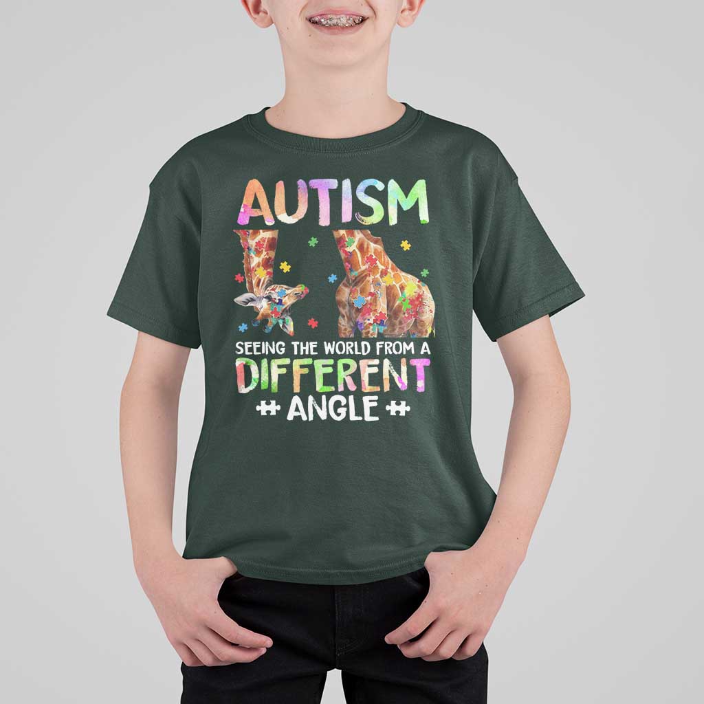 Autism Awareness Giraffe T Shirt For Kid Seeing The World Differently ASD