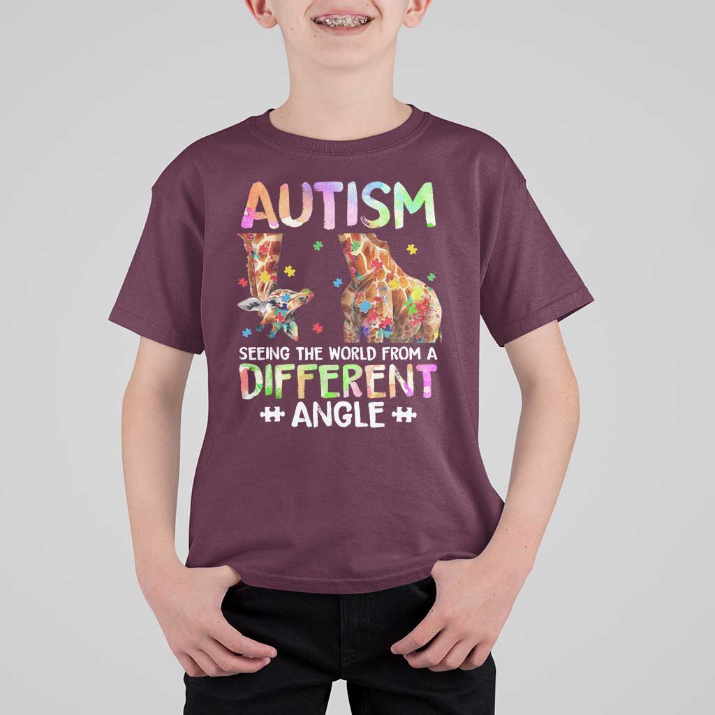 Autism Awareness Giraffe T Shirt For Kid Seeing The World Differently ASD