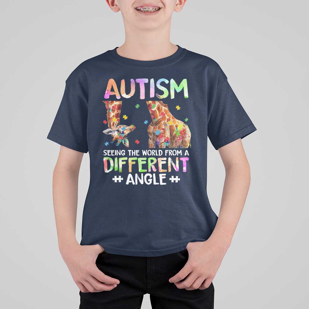 Autism Awareness Giraffe T Shirt For Kid Seeing The World Differently ASD