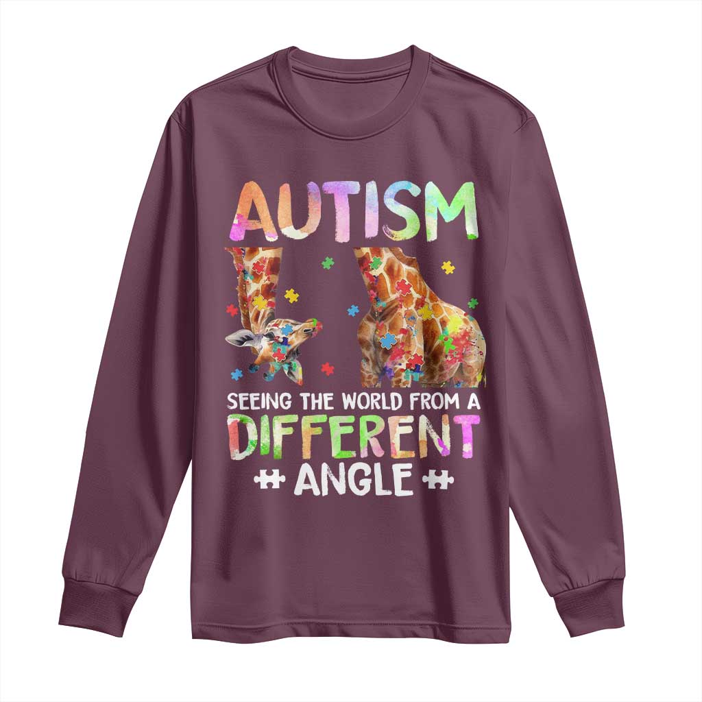 Autism Awareness Giraffe Long Sleeve Shirt Seeing The World Differently ASD