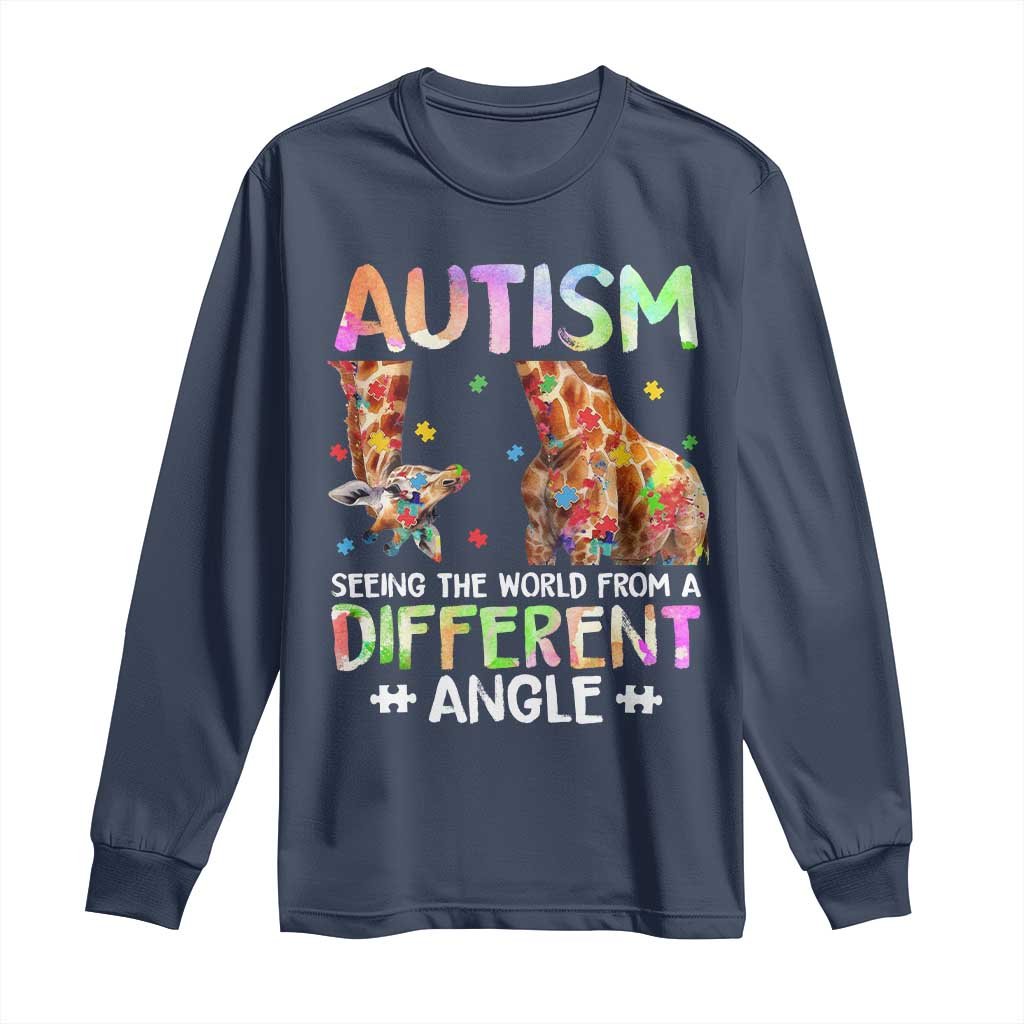Autism Awareness Giraffe Long Sleeve Shirt Seeing The World Differently ASD