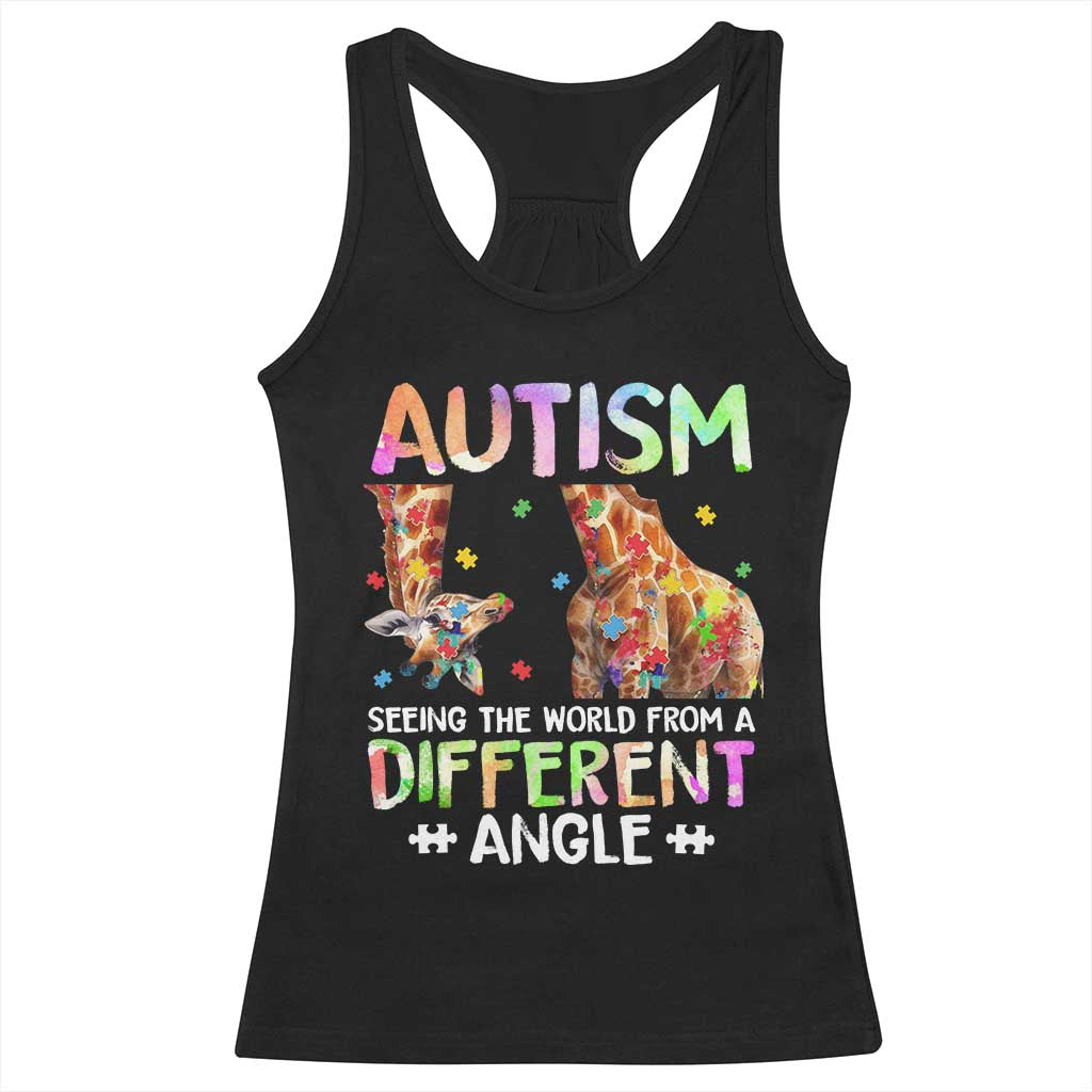 Autism Awareness Giraffe Racerback Tank Top Seeing The World Differently ASD