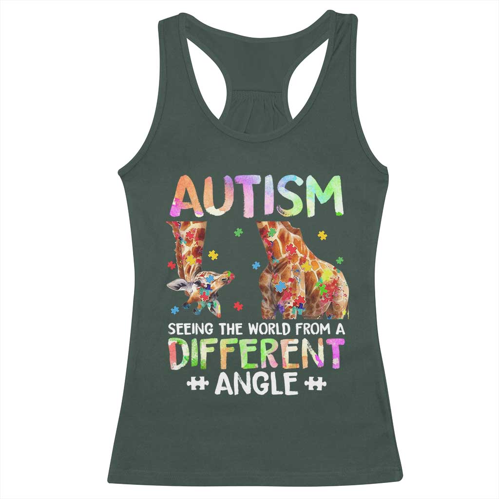 Autism Awareness Giraffe Racerback Tank Top Seeing The World Differently ASD